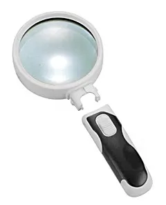 Лупа Kromatech ручная круглая 16x, 37 мм, с подсветкой (2 LED), черно-белая 77337B