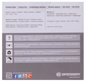 Часы настольные Bresser MyTime W Color LED, черные, изображение 14