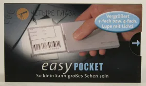 Лупа выдвижная асферическая Eschenbach EasyPocket 3x, 50x45 мм, с подсветкой, черная, изображение 2