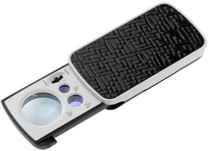 Лупа складная Veber 10x/20x/30x, с подсветкой (774-3ZX), изображение 2